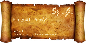 Szegedi Jenő névjegykártya